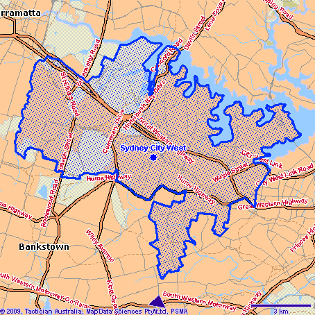 Sydney City West Map